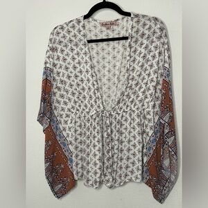 Endless Love Bohemian Print Kimono Blouse Size Medium